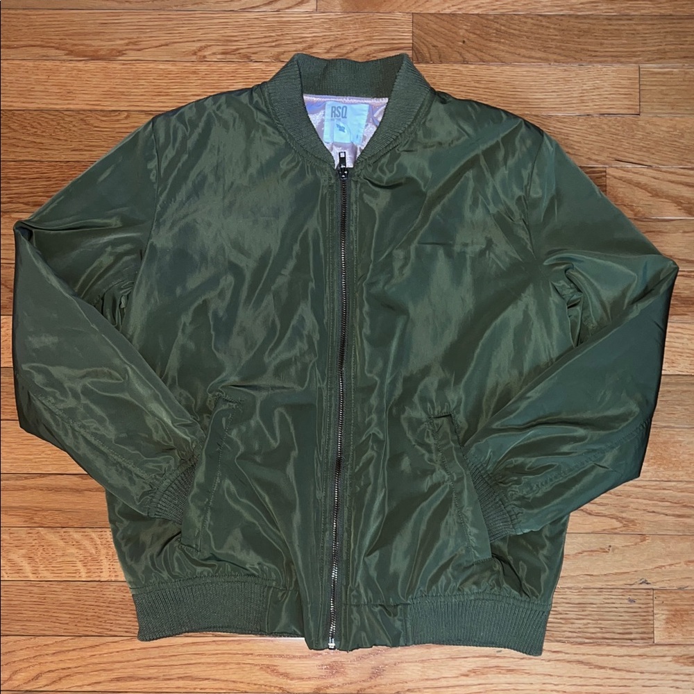 RSQ Women’s Green Olive Bomber Jacket Sz Small